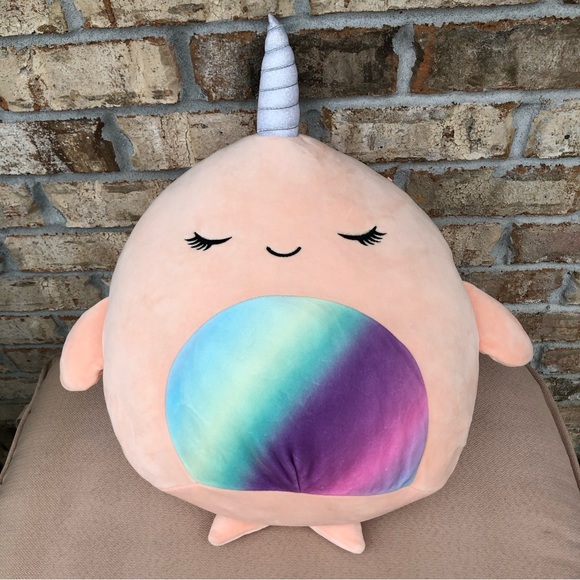 Kellytoy Squishmallows Plush Narwhal Rainbow Unicorn Stuffed Plush Pillow 13.5” - Picture 8 of 14